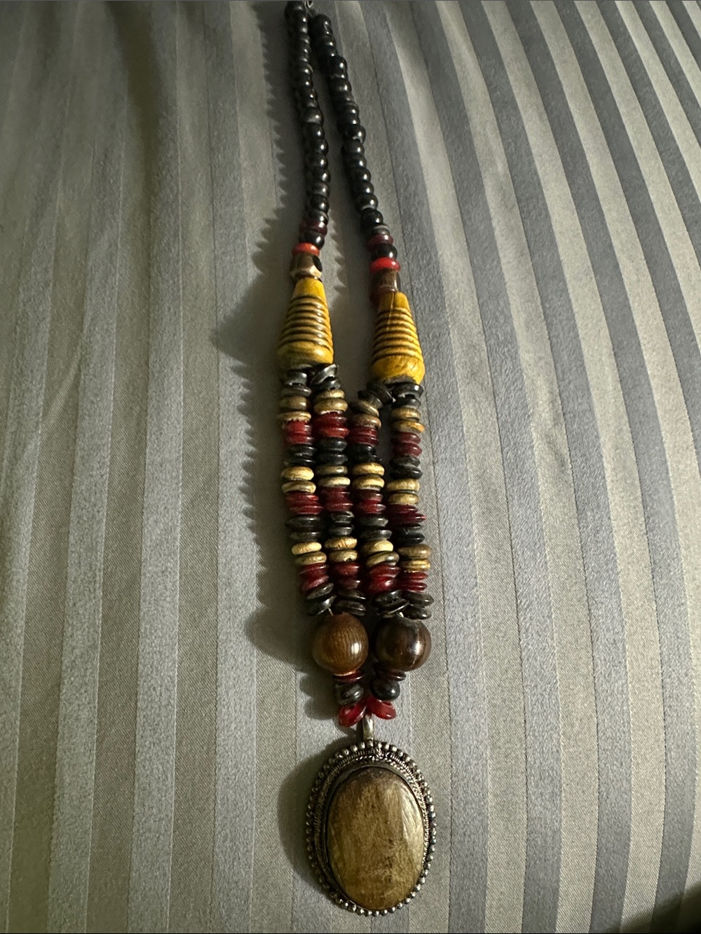 Handcrafted Boho Multicolor Beaded Necklace with Pendant